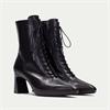 Hispanitas Atlanta Laced Heel Ankle Boot - Black Leather